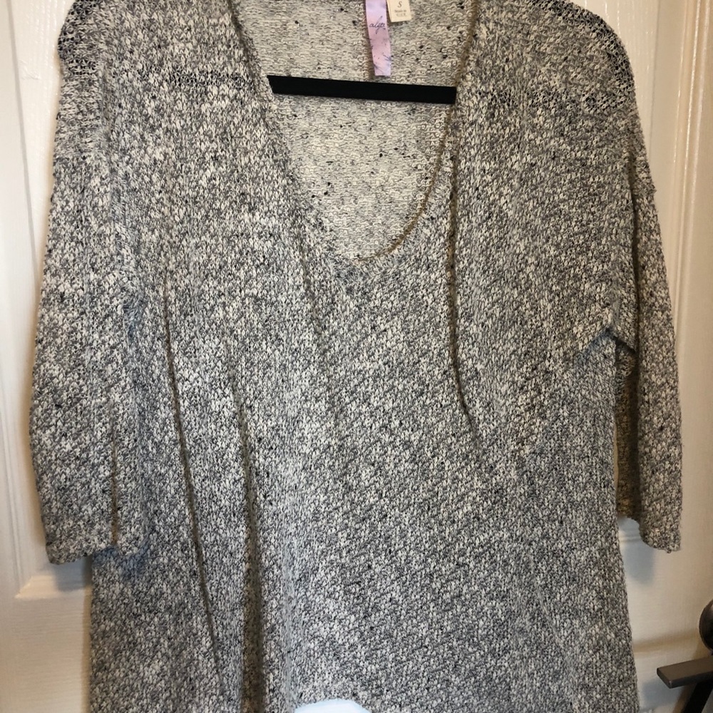 Grey multicolored flowy sweater